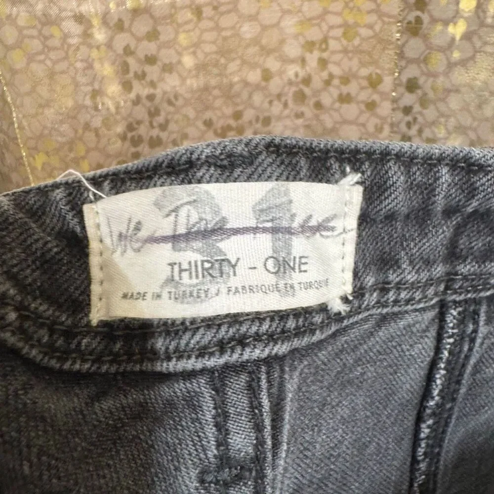 We The Free People Florence Black Ash High Rise Flare Jeans 31